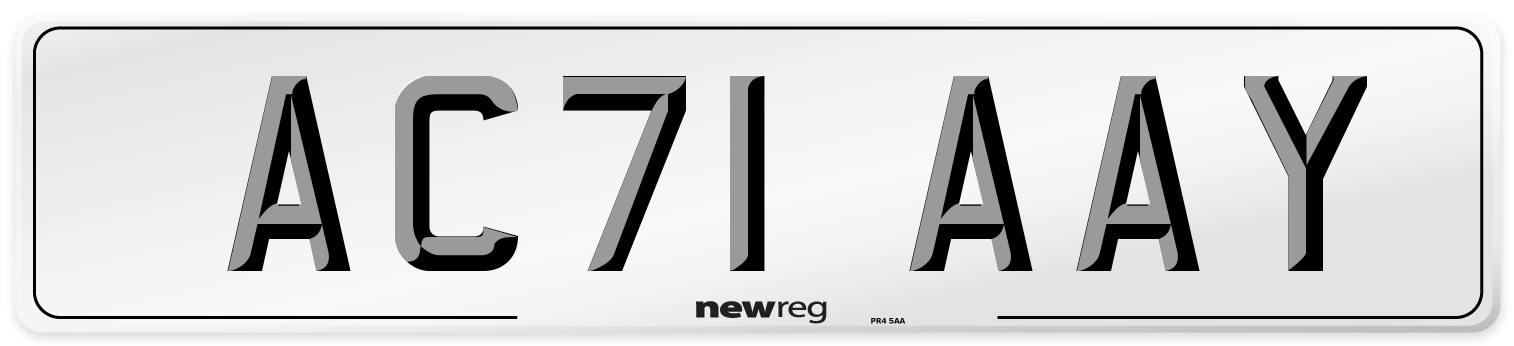 AC71 AAY Number Plate from New Reg